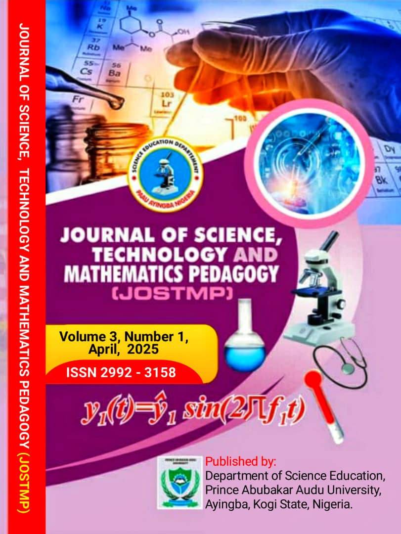 					View Vol. 3 No. 1 (2025): VOL 3 NO 1(2025): JOURNAL OF SCIENCE, TECHNOLOGY AND MATHEMATICS PEDAGOGY
				
